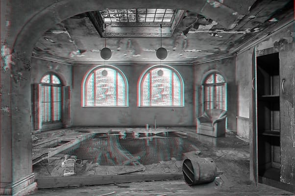 Anaglyph van een kamer