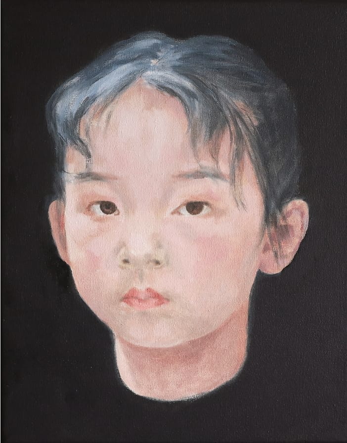 Portret meisje ZT-201904 olieverf op doek, onderdeel van project Cyclus