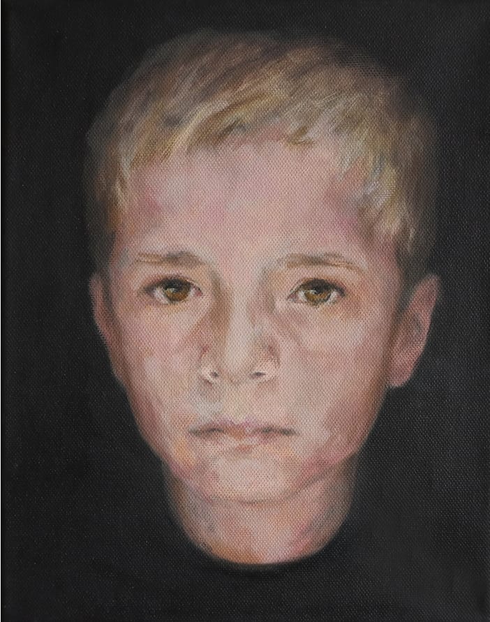 Olieverf op doek, portret jongen ZT-202005, onderdeel van project Cyclus