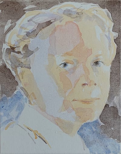 Olieverf schilderij, portret van architect Julia Morgan.