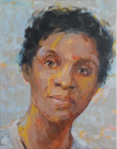 Olieverf schilderij, portret van plantage eigenaar Elisabeth Samson