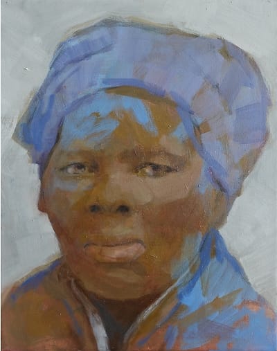 Olieverf schilderij, portret van verkenner en spion Harriet Tubman