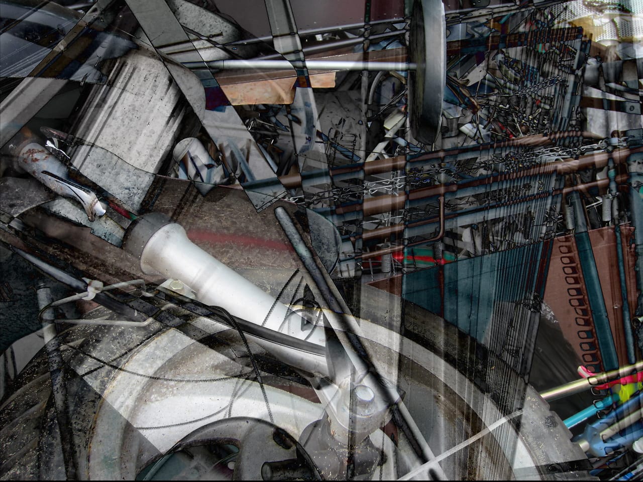 Digitale fotocollage geinspireerd op het afvalstation in amstelveen