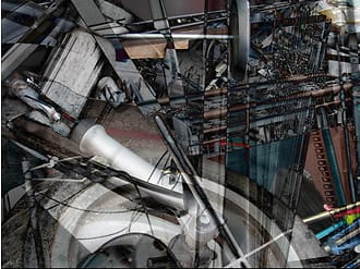 Digitale fotocollage geinspireerd op het afvalstation in amstelveen