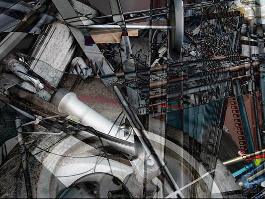 Digitale fotocollage geinspireerd op het afvalstation in amstelveen